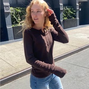 Brandy Melville Black Athern Long Sleeve Top